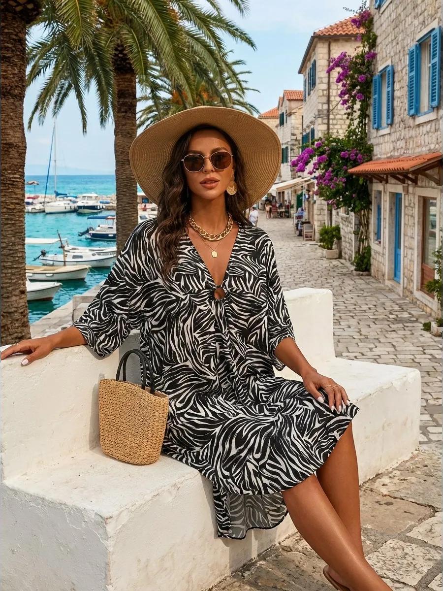 Sybil Printed Beach Cover-Up Dress