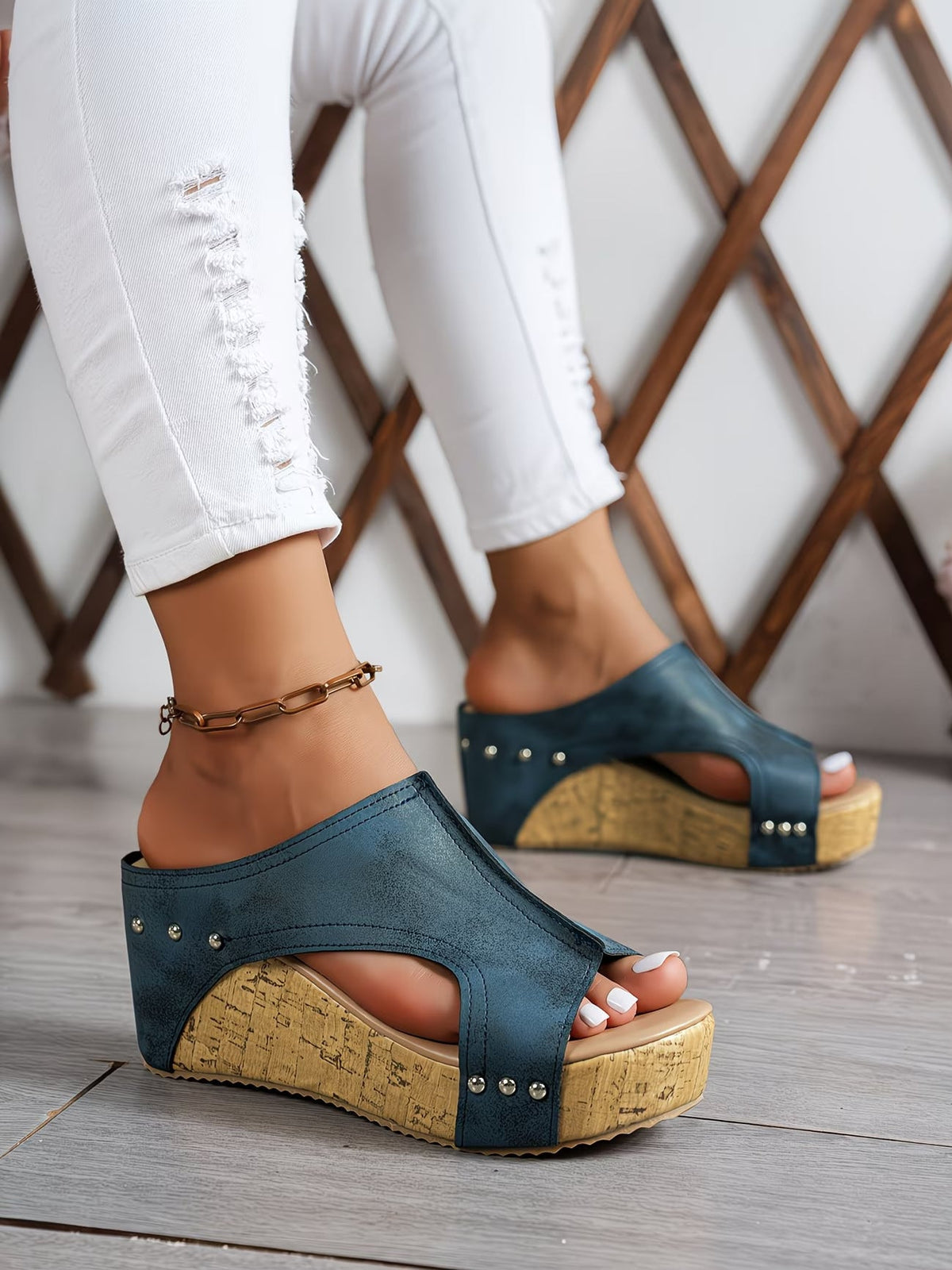 Fiorella Cork Wedge Sandals