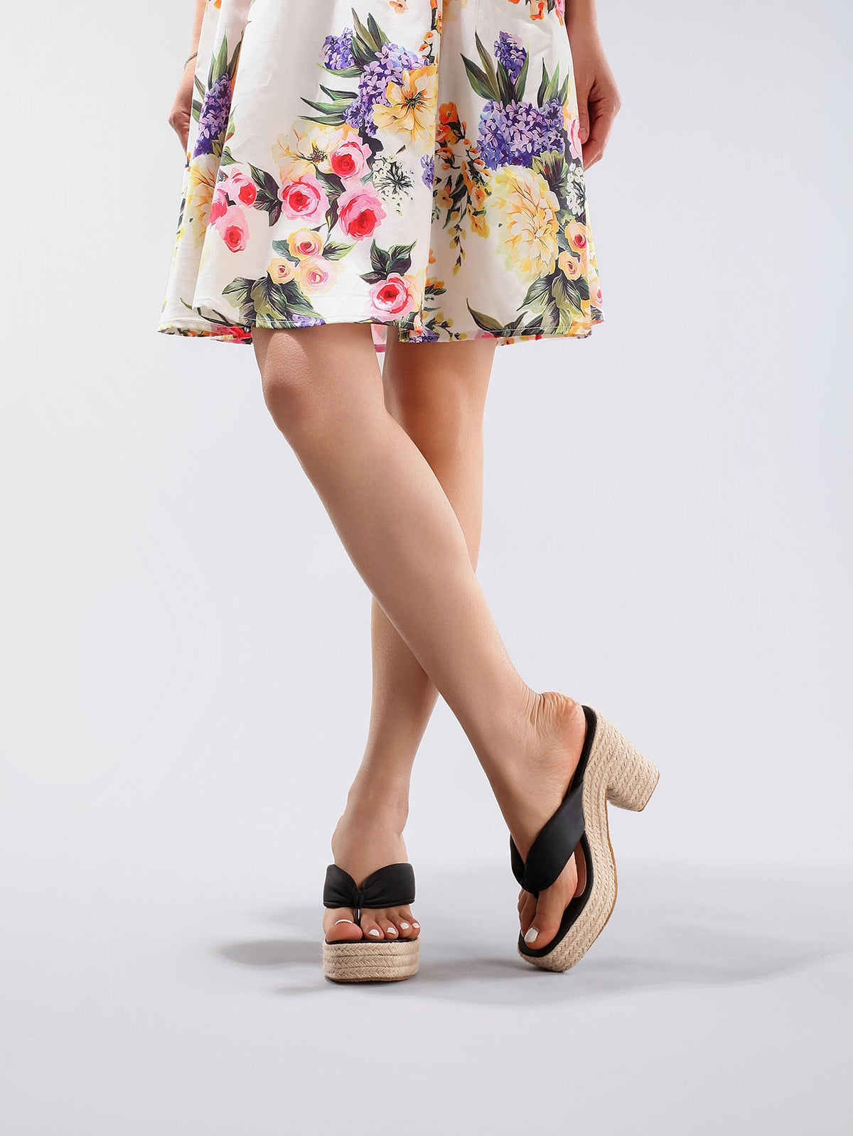 Margo & Main – Padded Thong Platform Wedge Sandals, full length view, US women's sizes