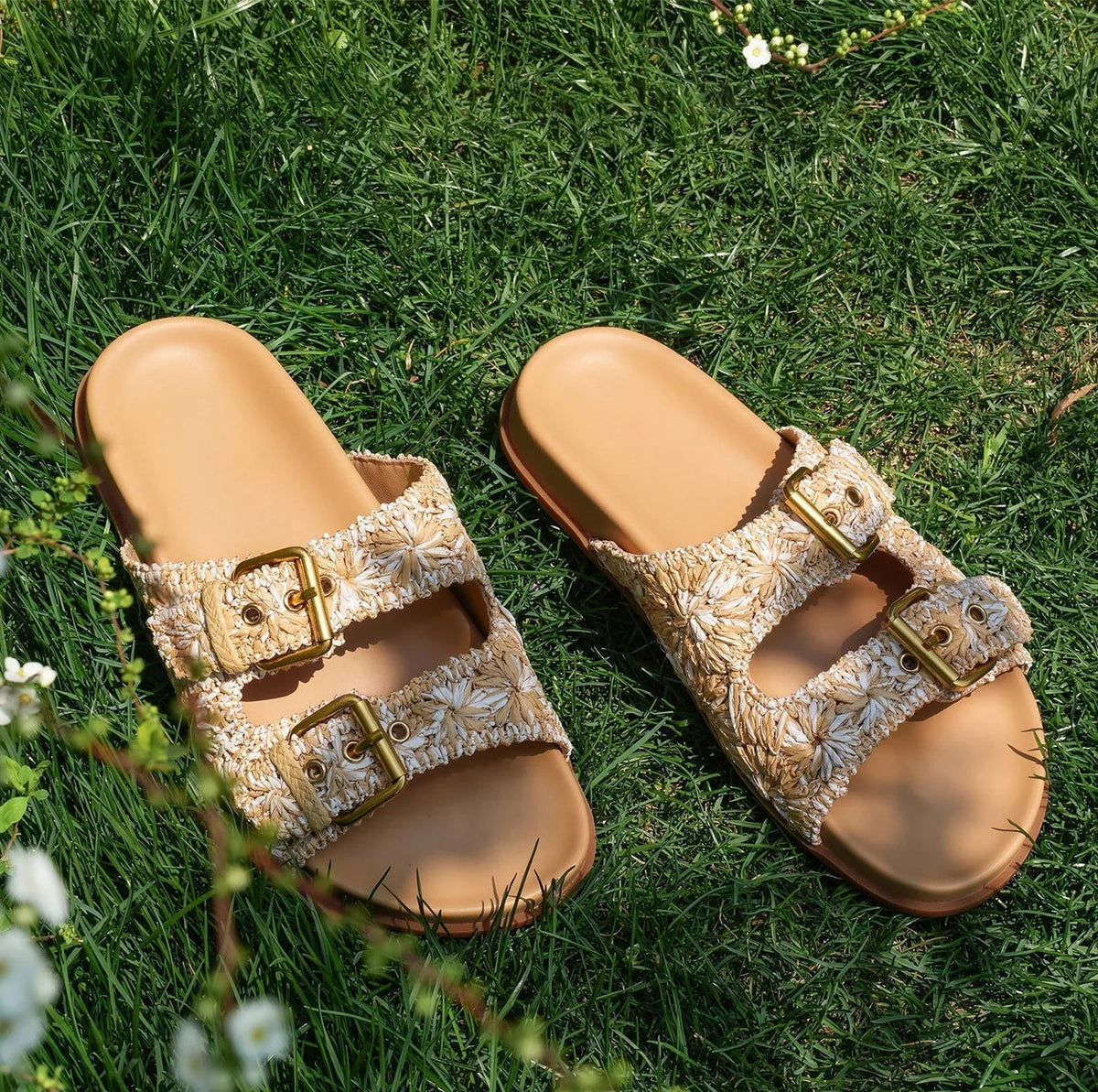 Rosalie Buckle Slides Sandals