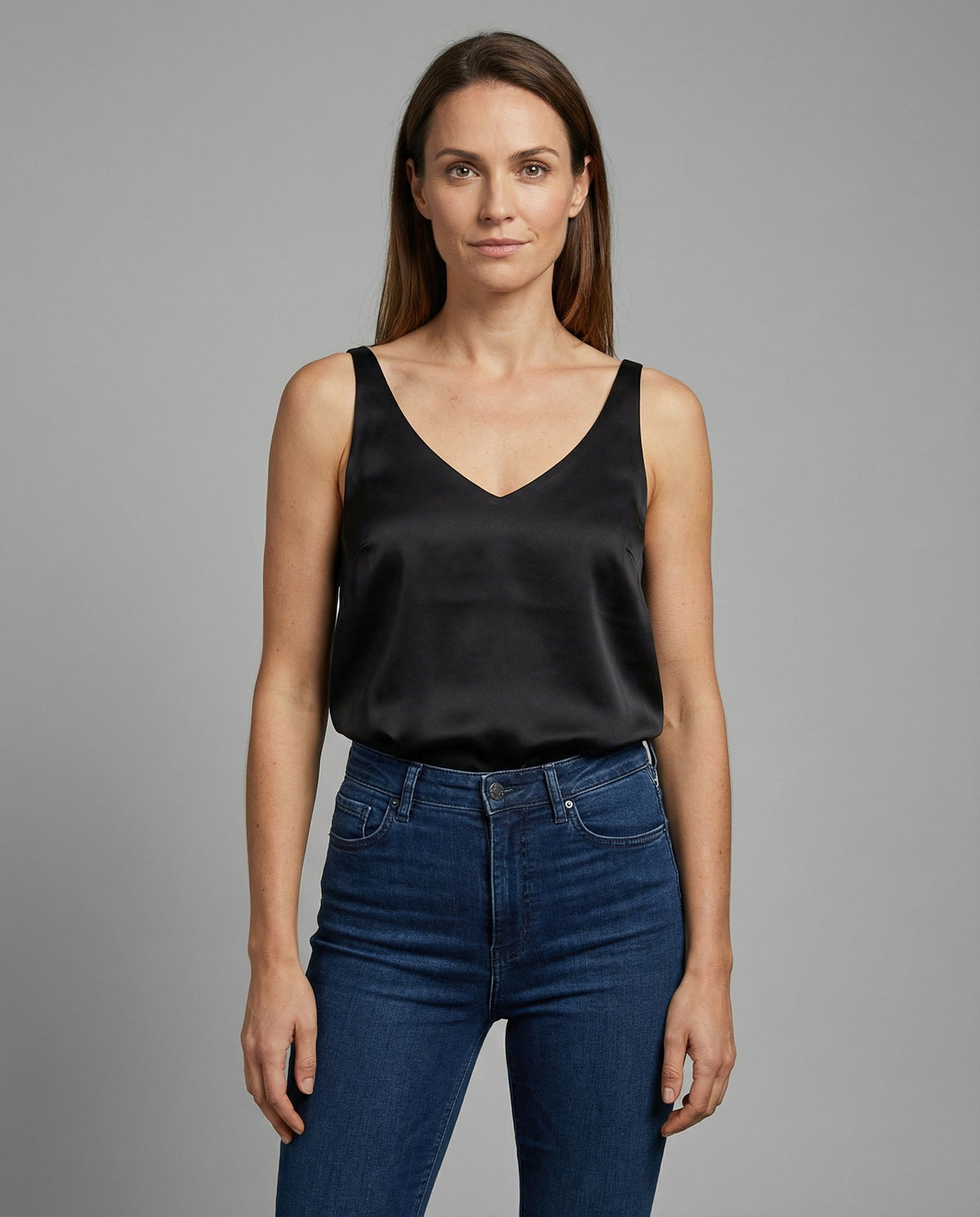 Siena Satin V Neck Camisole Top