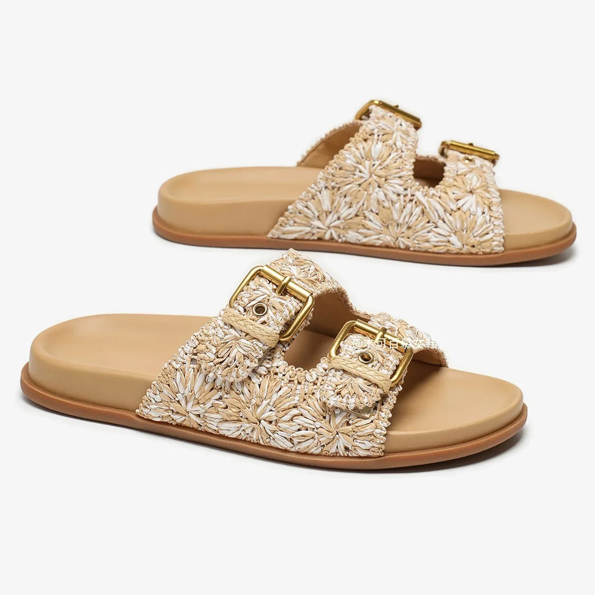 Rosalie Buckle Slides Sandals