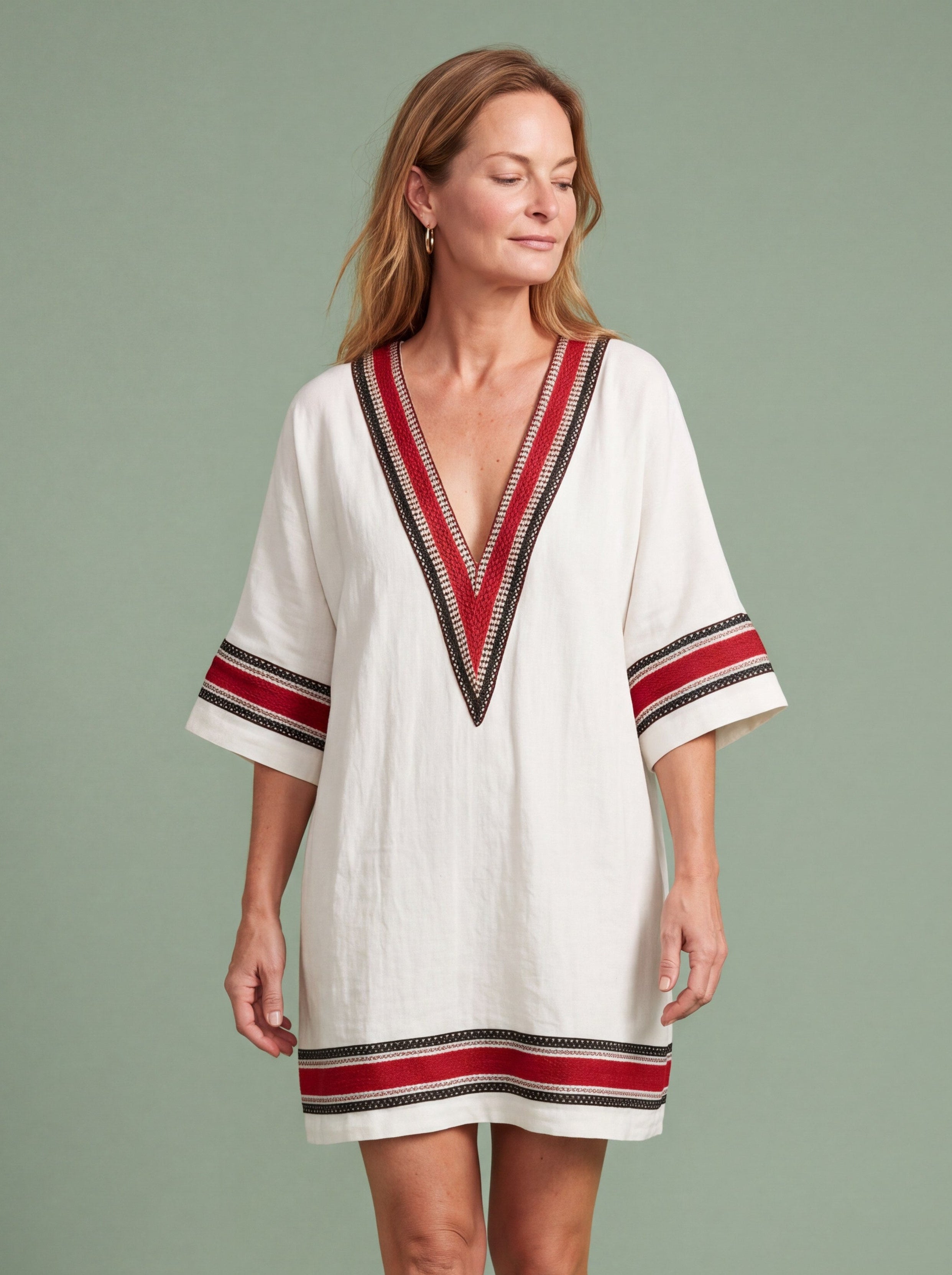 Woven tunic beach dress packed for a coastal holiday