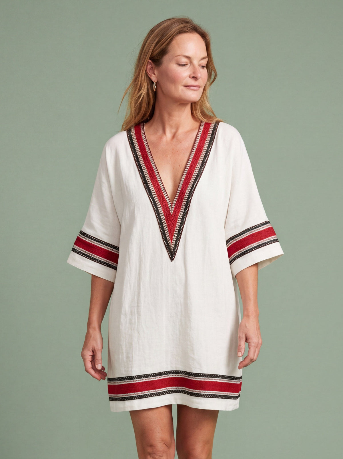Woven tunic beach dress packed for a coastal holiday