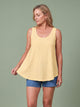 Melba Lane - yellow eyelet detail swing tank top, full length studio view, AU women's sizes