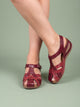 Melba Lane - red closed toe cutout sandals with adjustable strap, side view, AU women's sizes