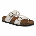Margo & Main - brown cork footbed sandals braided strap and buckle detail, US women's sizes