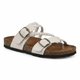 Margo & Main - brown cork footbed sandals braided strap and buckle detail, US women's sizes