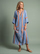 Melba Lane - blue wide sleeve resort maxi dress, full length view, AU women's sizes