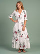 Melba Lane - floral tiered print maxi dress with tassel tie, full length, AU women's sizes