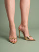 Melba Lane - gold croc embossed stiletto mules with pointed toe, AU women's sizes