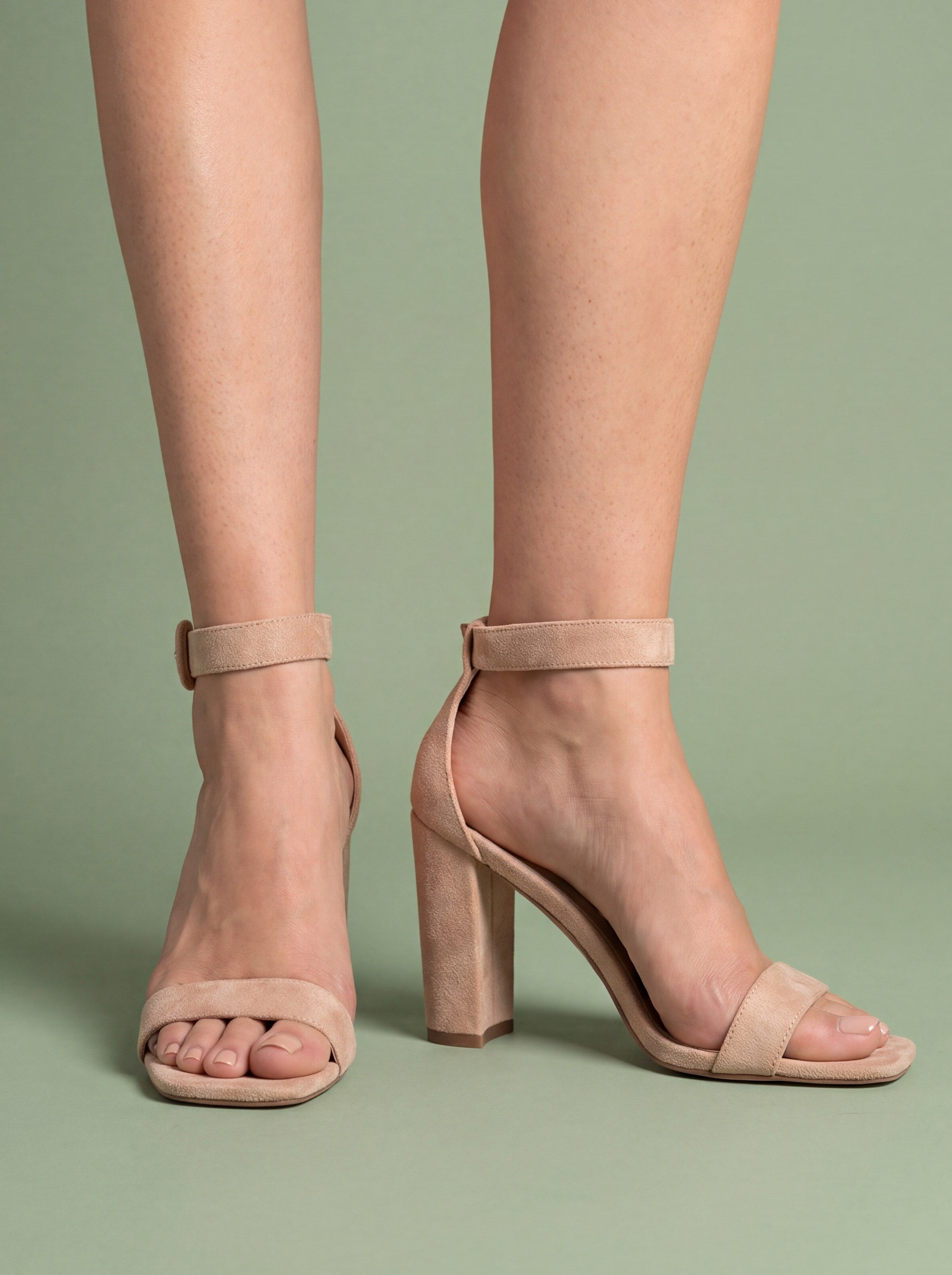 Melba Lane - orange ankle strap block heel sandals with square toe, side view, AU women's sizes