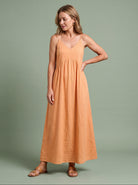 Melba Lane - orange cotton blend maxi dress with adjustable straps, AU women's sizes