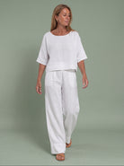 Melba Lane - white wide leg two piece set with a relaxed top, full length, AU women's sizes