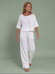 Melba Lane - white wide leg two piece set with a relaxed top, full length, AU women's sizes