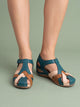 Melba Lane - green closed toe cutout sandals with adjustable strap, side view, AU women's sizes