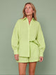 Melba Lane - green striped shirt and shorts set worn as an outfit, full length, AU women's sizes