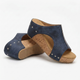 Margo & Main - navy studded cork wedge slide sandals side profile, US women's sizes