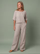 Melba Lane - grey wide leg two piece set with a relaxed top, full length, AU women's sizes