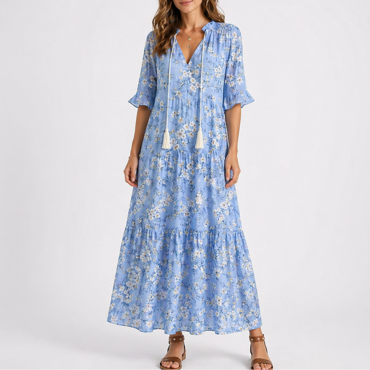 Evelyne Summer Flowy Maxi Dress