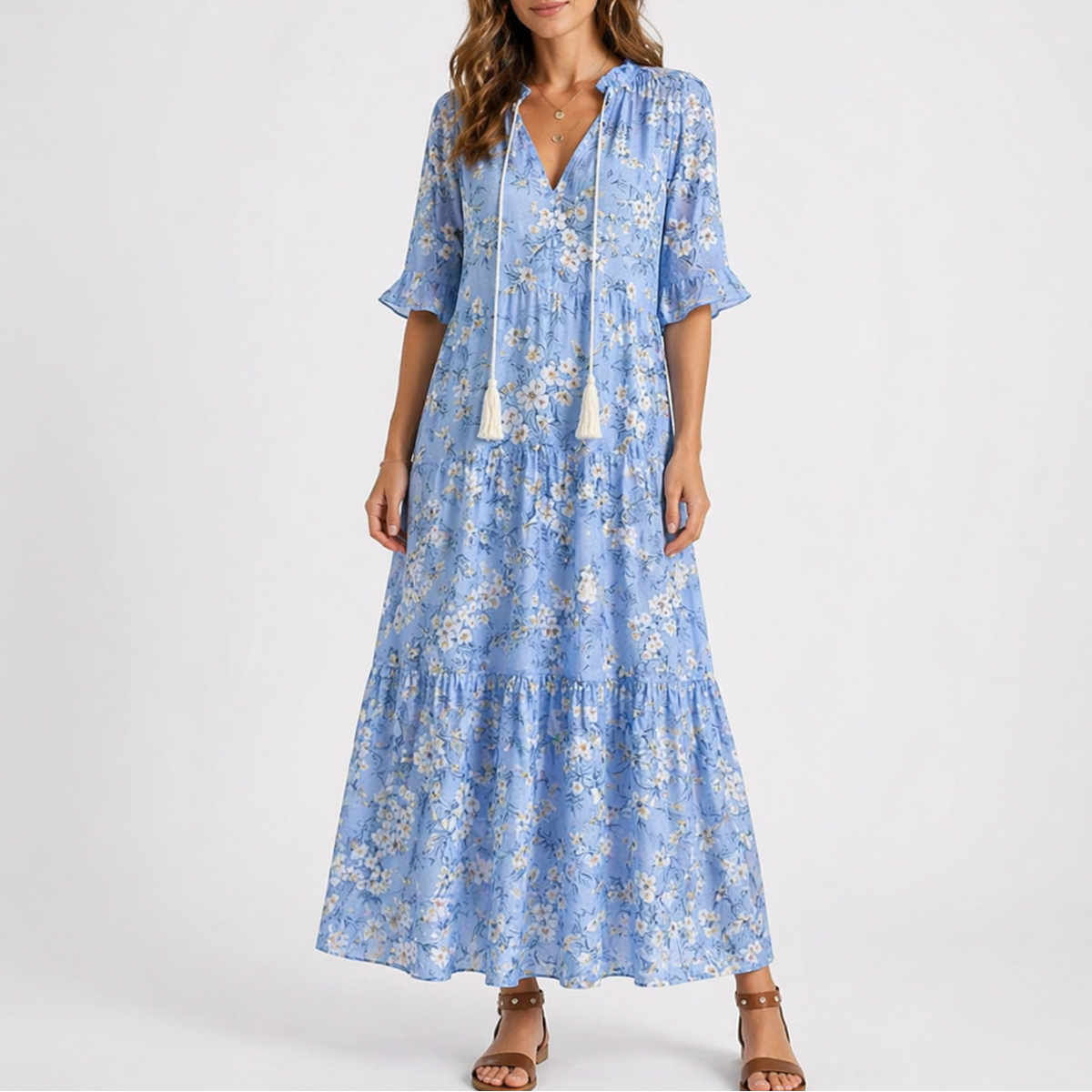 Evelyne Summer Flowy Maxi Dress