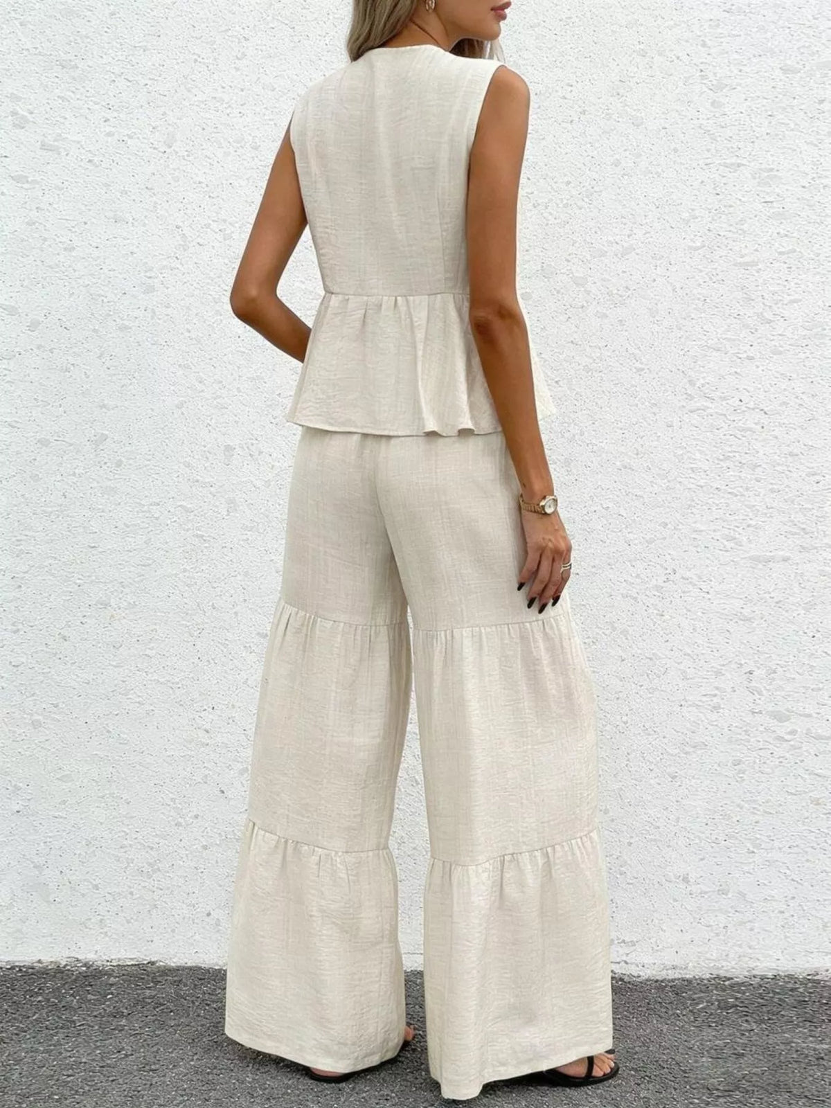 Verona Lightweight Tie Front Two Piece Pants Set