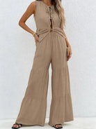 Verona Lightweight Tie Front Two Piece Pants Set