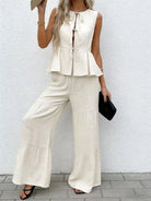 Verona Lightweight Tie Front Two Piece Pants Set