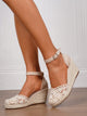Margo & Main – closed-toe espadrille wedge sandals, front view, US women's sizes
