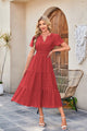 Spoleto Flutter Sleeve Tiered Midi Dress