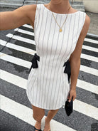 Josephina Striped Bow Mini Dress