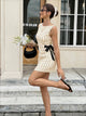 Josephina Striped Bow Mini Dress