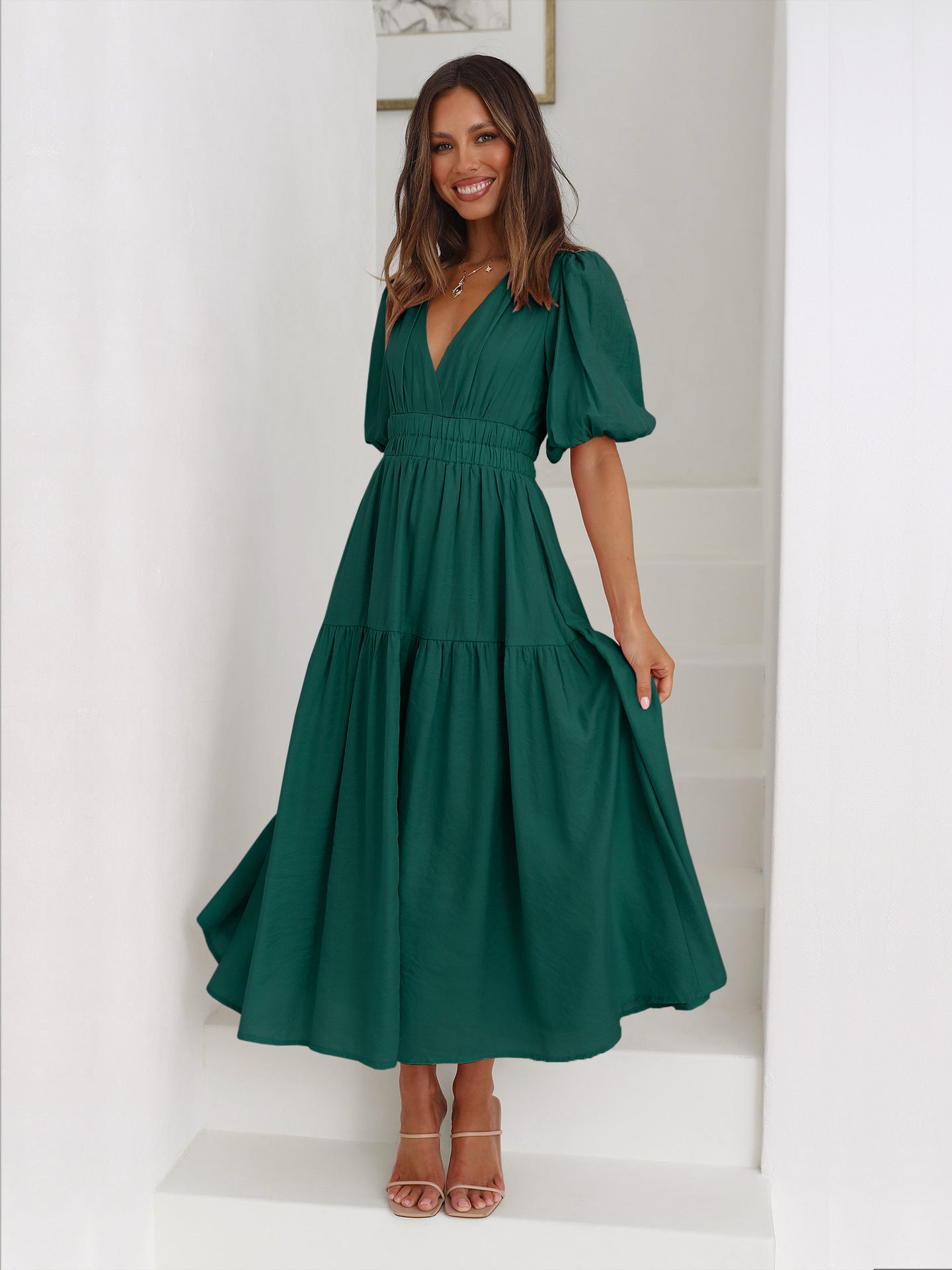 Lindfield Tiered Puff Sleeve Maxi Dress