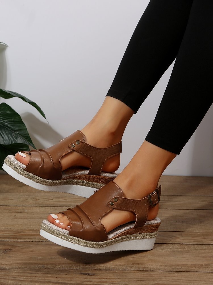 Nerina Two-Tone Espadrille Wedge Sandals