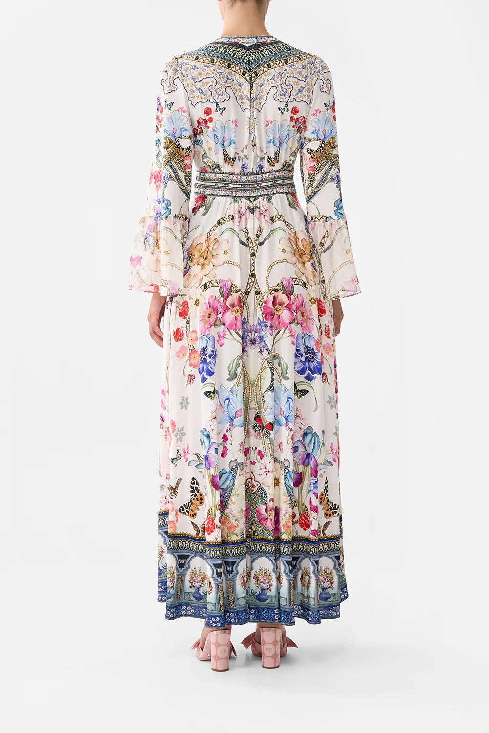 Margo & Main – floral chiffon puff sleeve maxi dress, additional view 12, US women's sizes