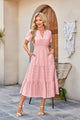 Spoleto Flutter Sleeve Tiered Midi Dress