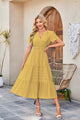 Spoleto Flutter Sleeve Tiered Midi Dress
