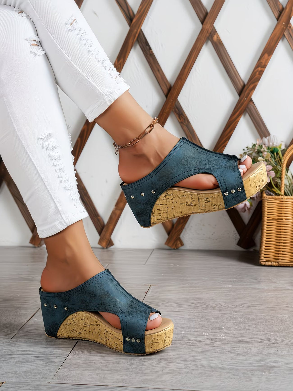 Fiorella Cork Wedge Sandals