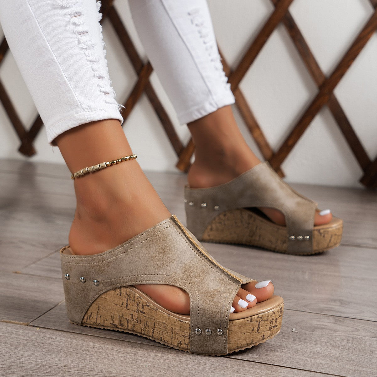 Fiorella Cork Wedge Sandals