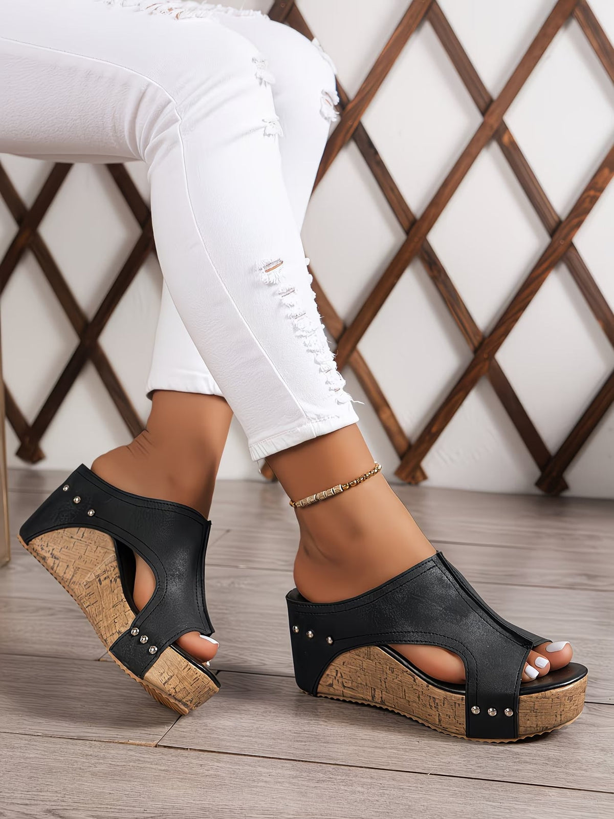 Fiorella Cork Wedge Sandals
