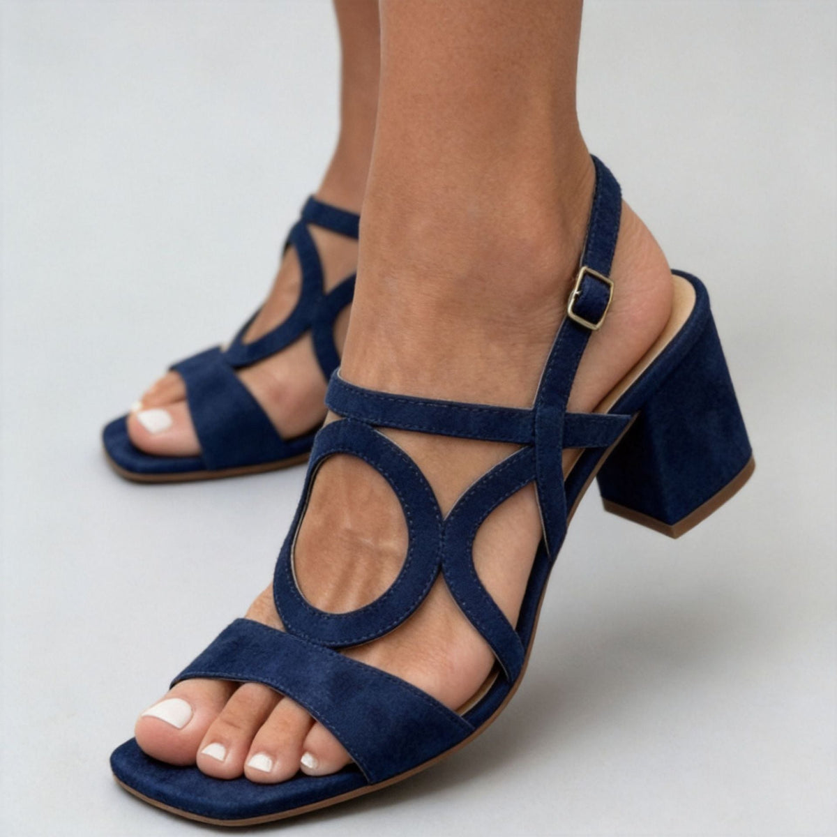 Cromer Ring Cutout Block Heel Sandals
