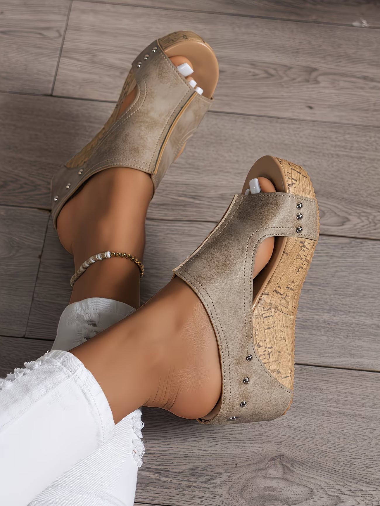 Fiorella Cork Wedge Sandals
