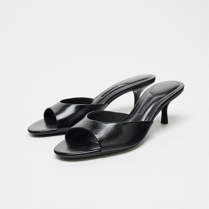 Selene Open Toe Kitten Heel Mules
