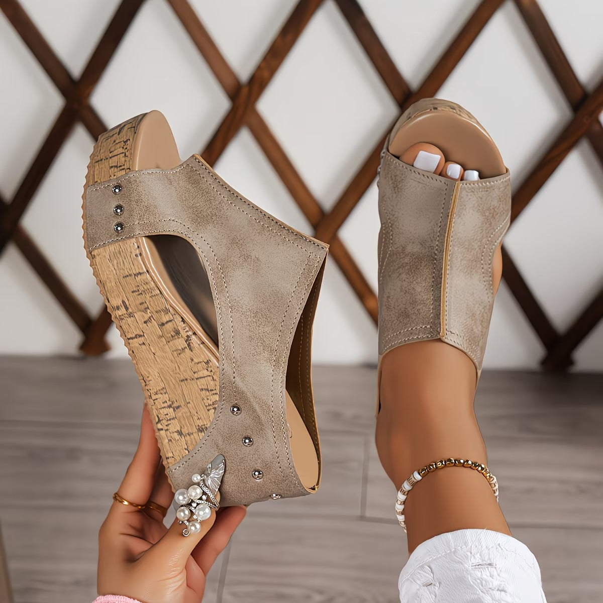 Fiorella Cork Wedge Sandals
