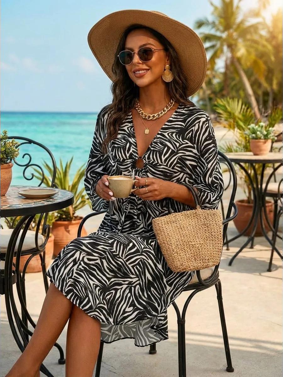 Sybil Printed Beach Cover-Up Dress