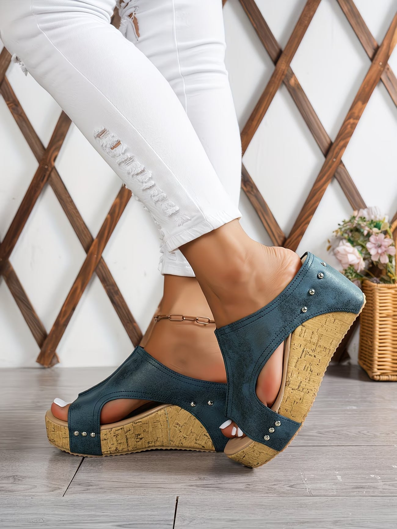 Fiorella Cork Wedge Sandals