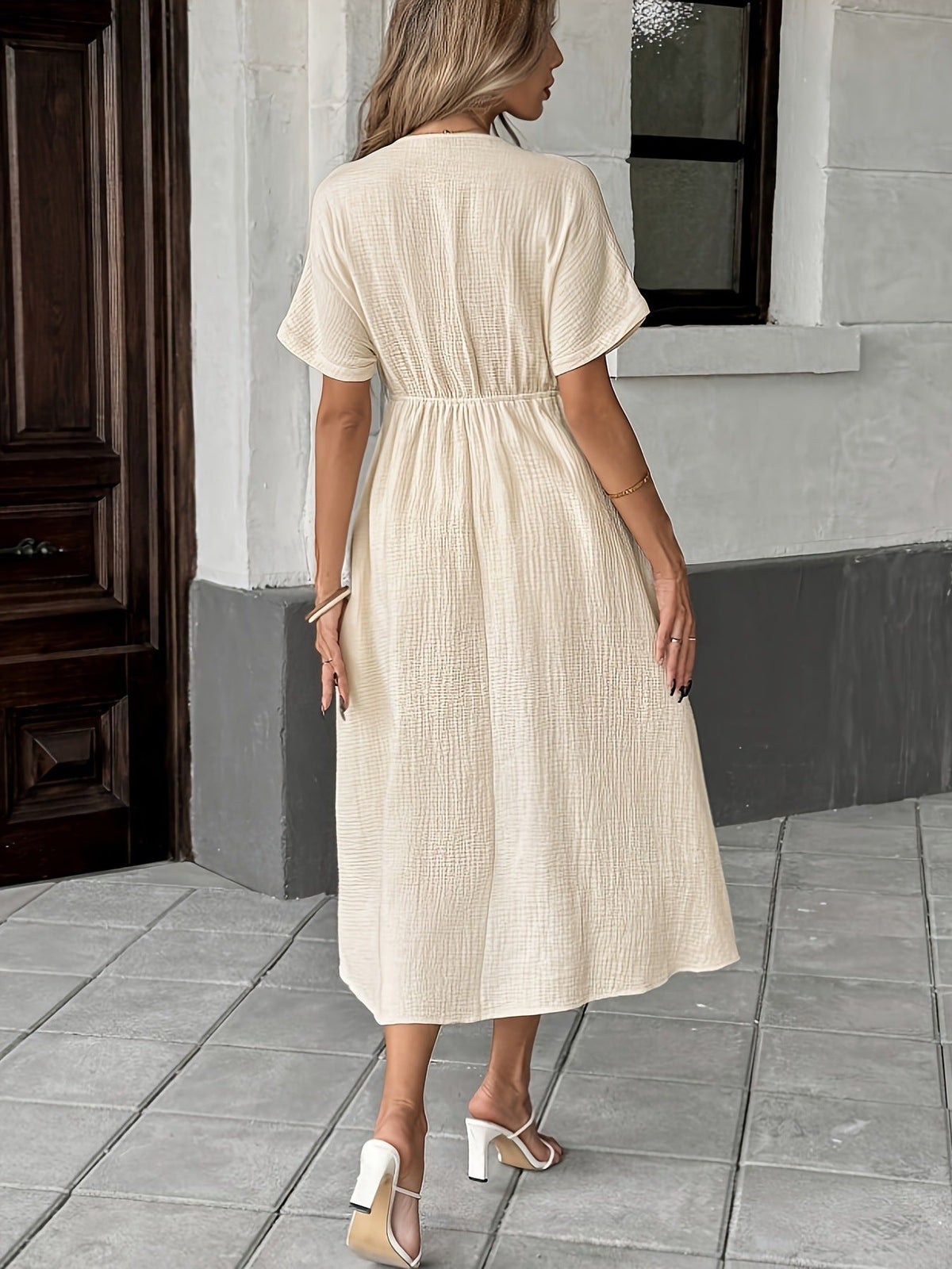 Emmeline Tie-Front Gauze Midi Dress