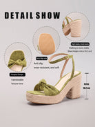 Margo & Main – Knotted Bow Espadrille Wedge Sandals, detail view, US women's sizes