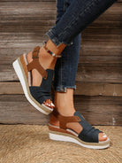 Nerina Two-Tone Espadrille Wedge Sandals