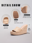 Margo & Main – Woven Straw Platform Mule Sandals, back view, US women's sizes